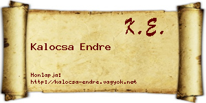 Kalocsa Endre névjegykártya
